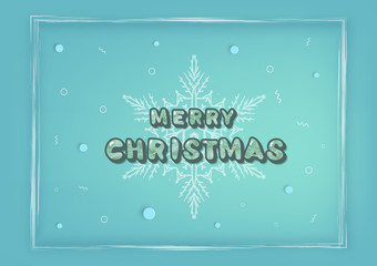 Merry Christmas inscription. Handwritten lettering with decoration. Vector illustration.