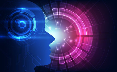 Artificial intelligence. AI digital technology in future. Virtual concept. vector illustration background.