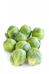Fototapeta premium Fresh Brussels Sprouts on White Background