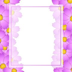 Pink Cosmos Flower Banner Card Border