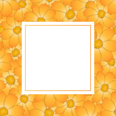 Orange Yellow Cosmos Flower Banner Card