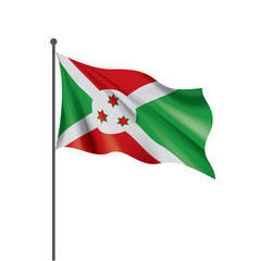 Burundi flag, vector illustration on a white background