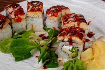 Japanese roll Dragon with eel