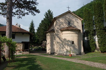 Fototapeta na wymiar Saint Nicholas the Miracleworker monastery (Nikolje) in Ovcar-Kablar Gorge, Serbia