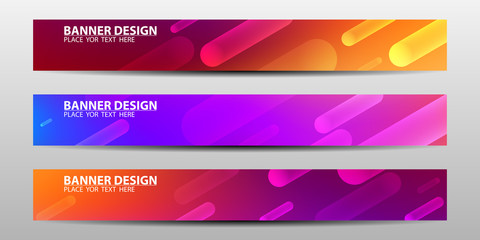 Banners with colorful geometric background . Vector illustrations