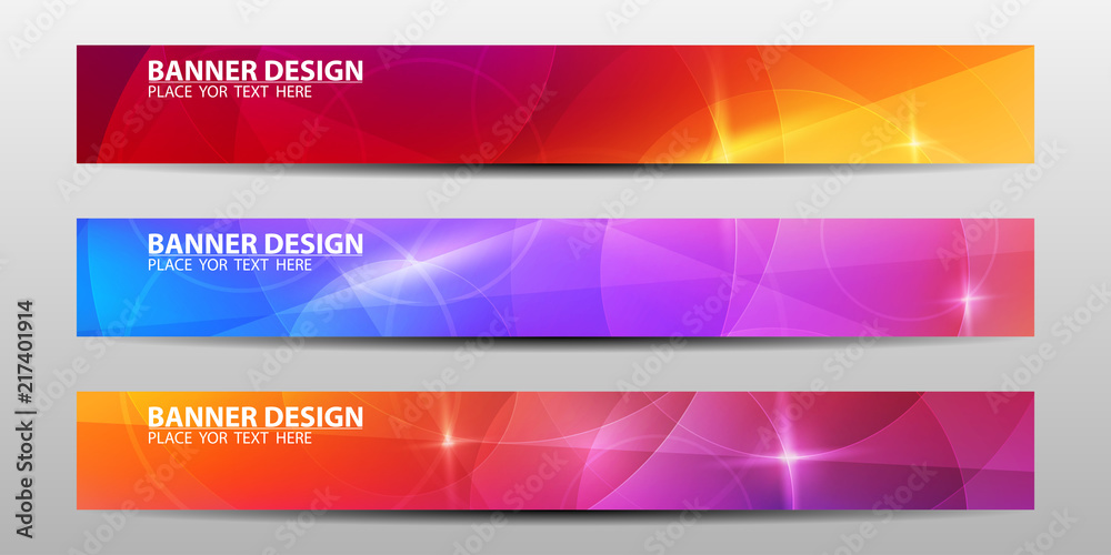Canvas Prints banners with colorful geometric background . vector illustrations