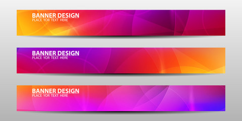 Banners with colorful geometric background . Vector illustrations