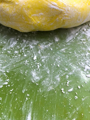 Rolling Out Fondant Cake Dough On Silicone Baking Mat