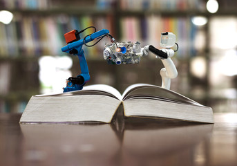 industry robot 4.0 mechanical arm manufacture parts technology on the book