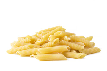 raw pasta isolated on white