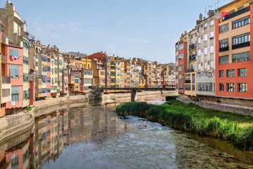 Picturesque houses in Girona, Spain