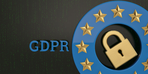 General data protection regulation, the protection of personal data, gdpr compliance concept 3D illustration.