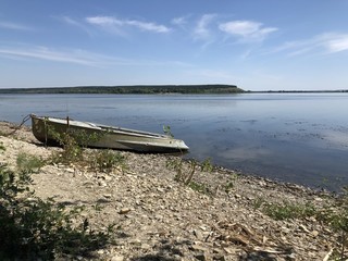 lonely boat on the shore