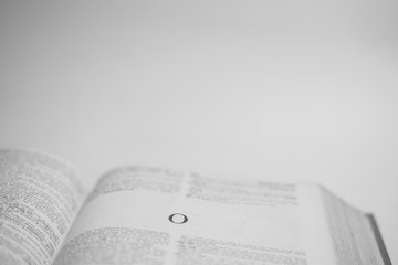 Fototapeta premium Roman A to Z alphabet printed on open book