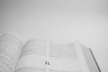 Fototapeta premium Roman A to Z alphabet printed on open book