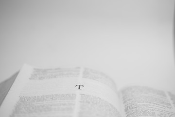 Fototapeta premium Roman A to Z alphabet printed on open book