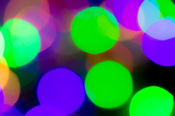 Abstract blurred bokeh lights. Colorful background of lights.