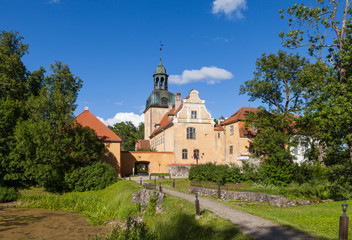 View of the Lielstraupe castle on a sunny summer day, Latvia