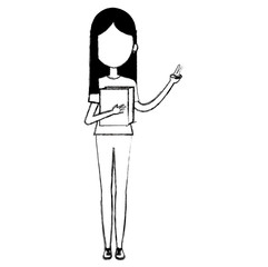 young girl student with text book school