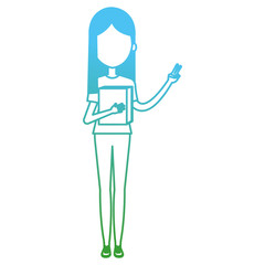 young girl student with text book school