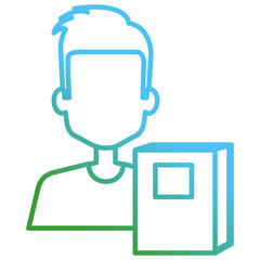 young student with text books school