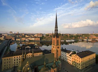 Deurstickers Aerial view of Stockholm City © Mikael Damkier
