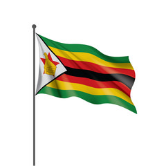Zimbabwe flag, vector illustration on a white background