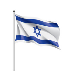 Israel flag, vector illustration on a white background