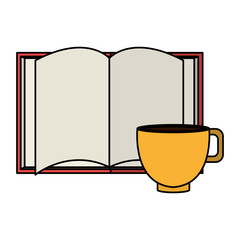 text books school with coffee cup