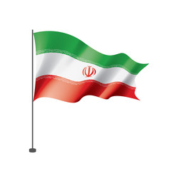 Iran flag, vector illustration on a white background
