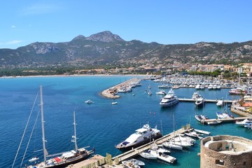 Fototapeta na wymiar Panorama view on Calvi port, Corsica