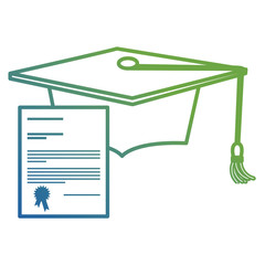 graduation hat with diploma