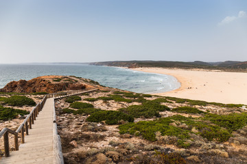 Fototapeta na wymiar August 5th, 2018, Bordeira, Portugal - the Bordeira beach