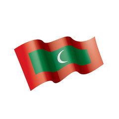 Maldives flag, vector illustration on a white background