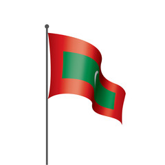 Maldives flag, vector illustration on a white background