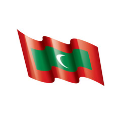 Naklejka premium Maldives flag, vector illustration on a white background