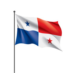 Panama flag, vector illustration on a white background
