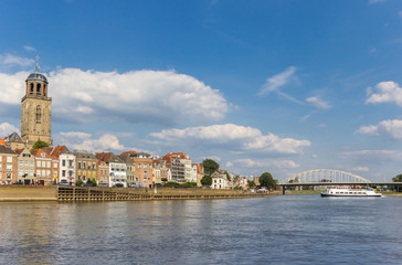 Historic city Deventer at the IJssel river in The Netherlands