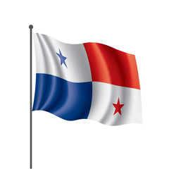 Panama flag, vector illustration on a white background