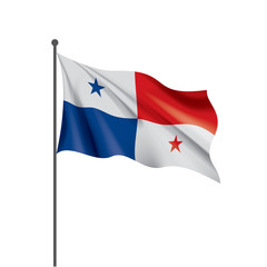 Panama flag, vector illustration on a white background