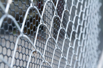 Chain-link fencing close-up