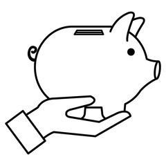 hand with piggy savings