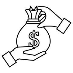 hand with money bag