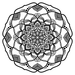 Mandala flower freehand drawing vintage style decorative elements for abstract background