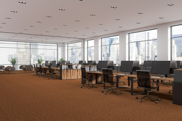 Brown carpet startup loft office corner