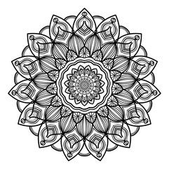 Mandala flower freehand drawing vintage style decorative elements for abstract background