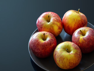 Apples on a dark background
