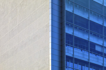 Modern office building with glass and concrete facade
