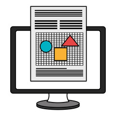 computer display with document