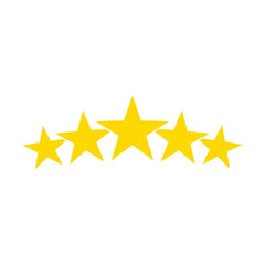 5 gold stars rating illustration flat icon vector